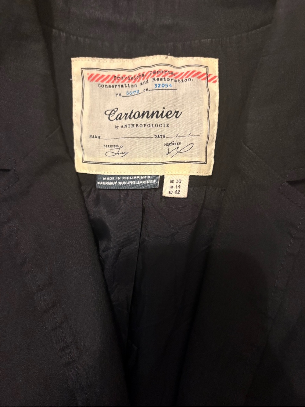 Cartonnier by Anthropologie Black Vest